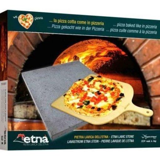 wekelijks het doel Goed gevoel Etna Pizzasteen 38x30x1.5 cm + Houten Schep - Betsies Kookwinkel
